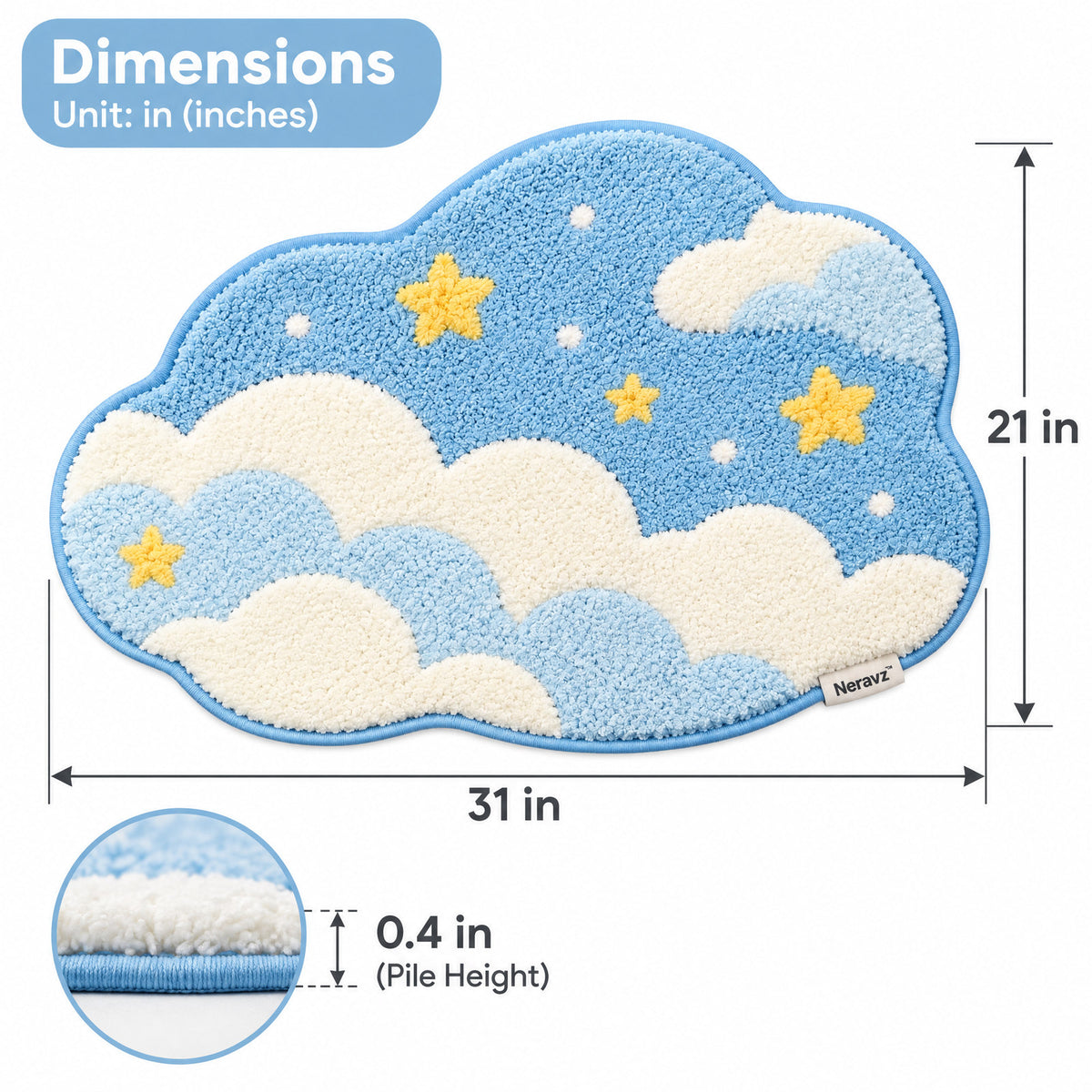 Neravz Dreamy Sky Cloud rug - image 2