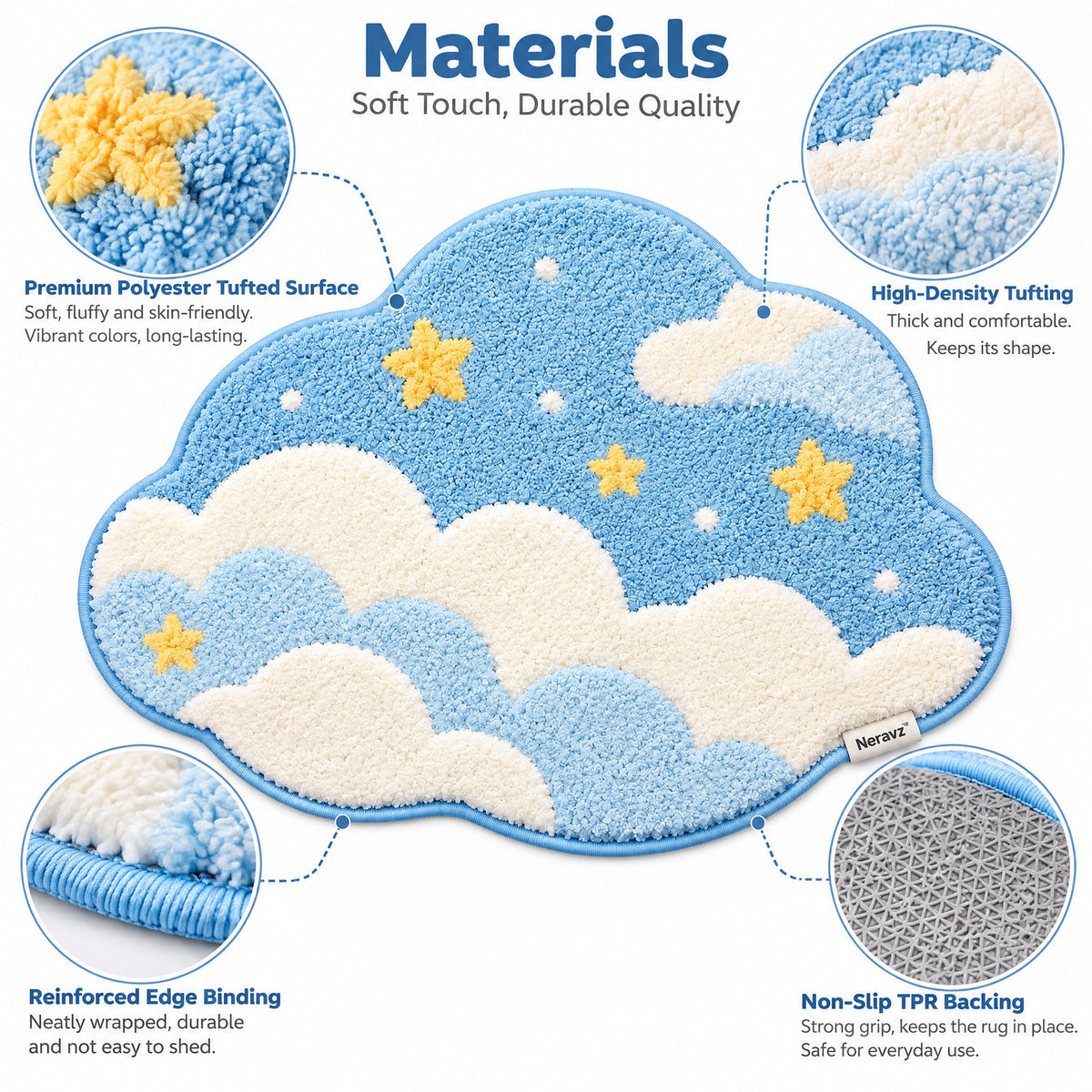 Neravz Dreamy Sky Cloud rug - image 3