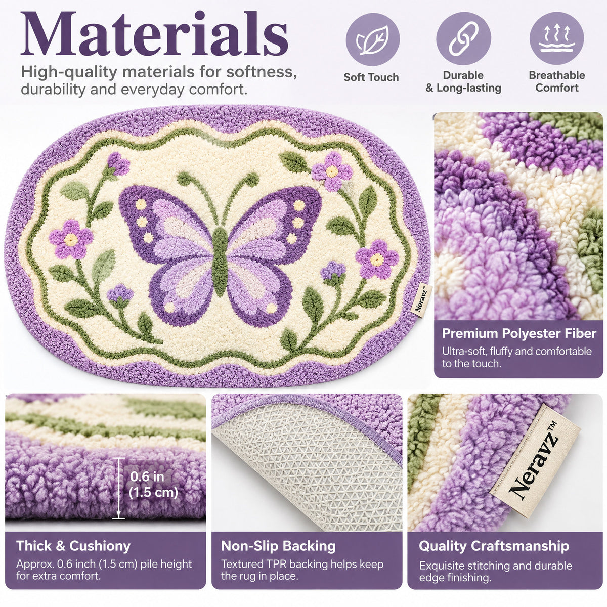 Neravz butterfly garden rug 3