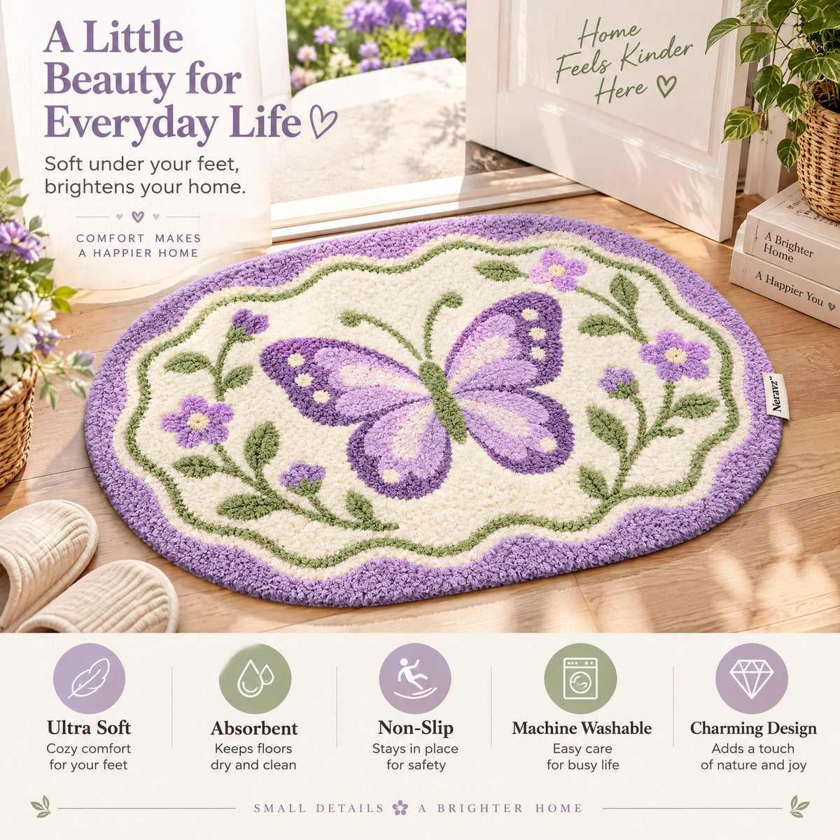 Neravz butterfly garden rug 5