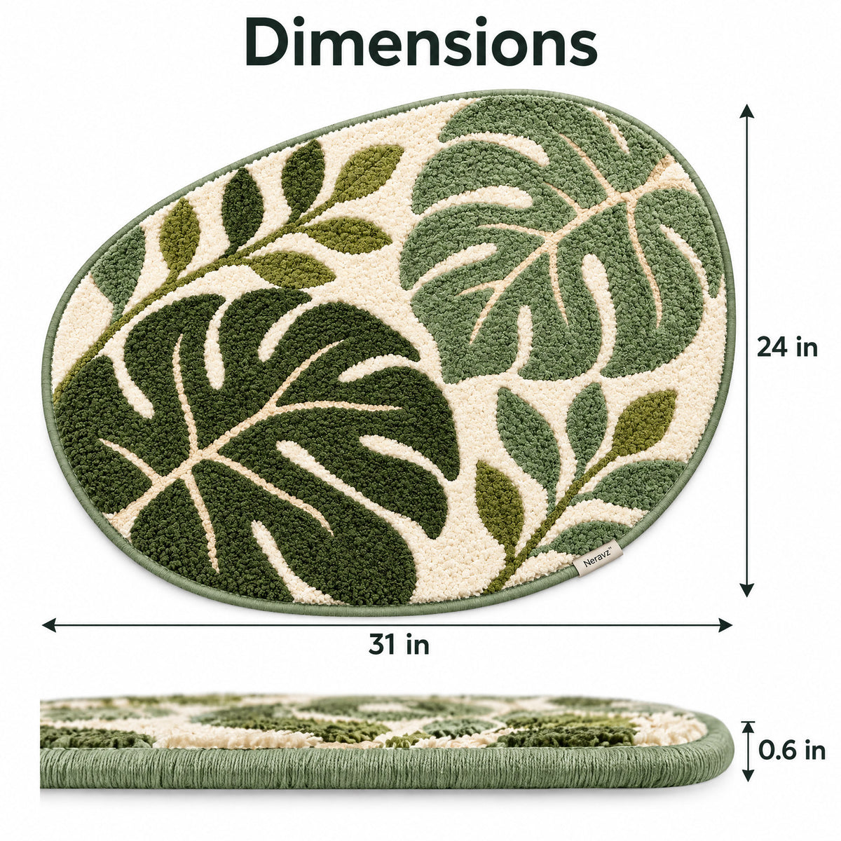 Neravz monstera leaf rug photo 2