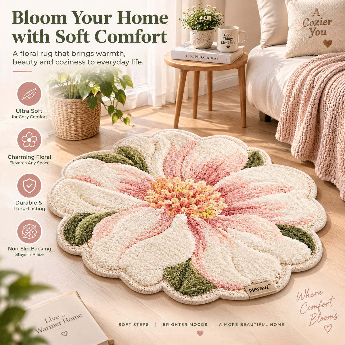 Neravz magnolia tufted rug gallery 5