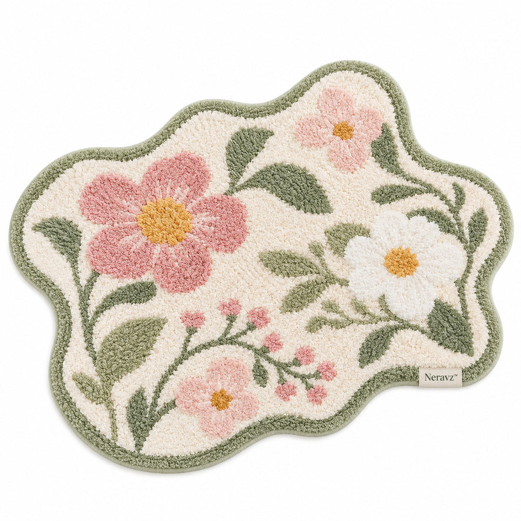 Neravz™ Cottage Wildflower Scalloped Accent Rug photo 1