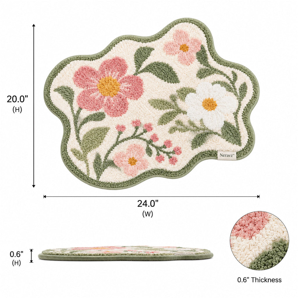 Neravz™ Cottage Wildflower Scalloped Accent Rug photo 2