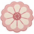 Neravz™ Blush Pink Daisy Flower Tufted Accent Rug gallery 1
