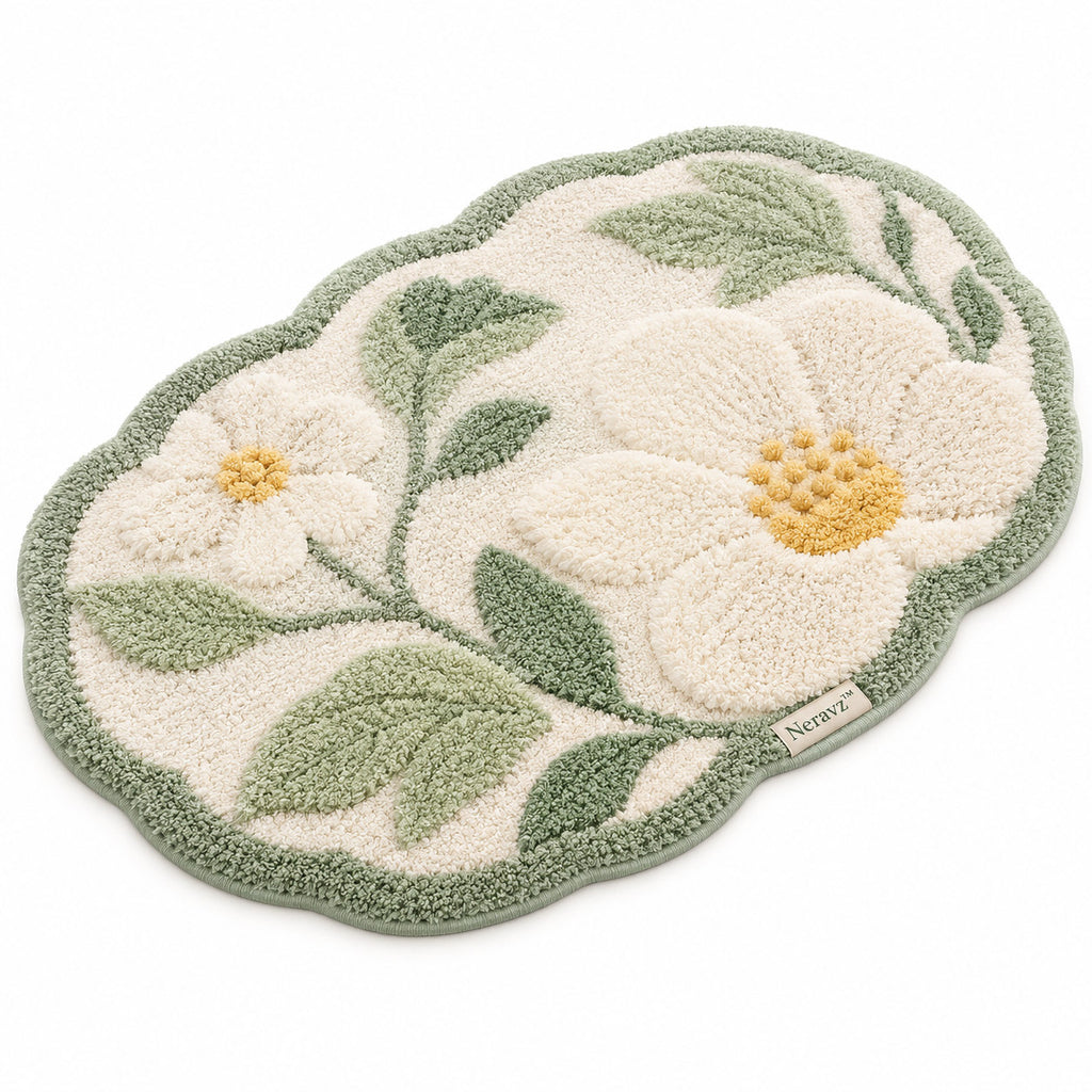 Neravz™ Ivory Daisy Botanical Garden Accent Rug photo 1