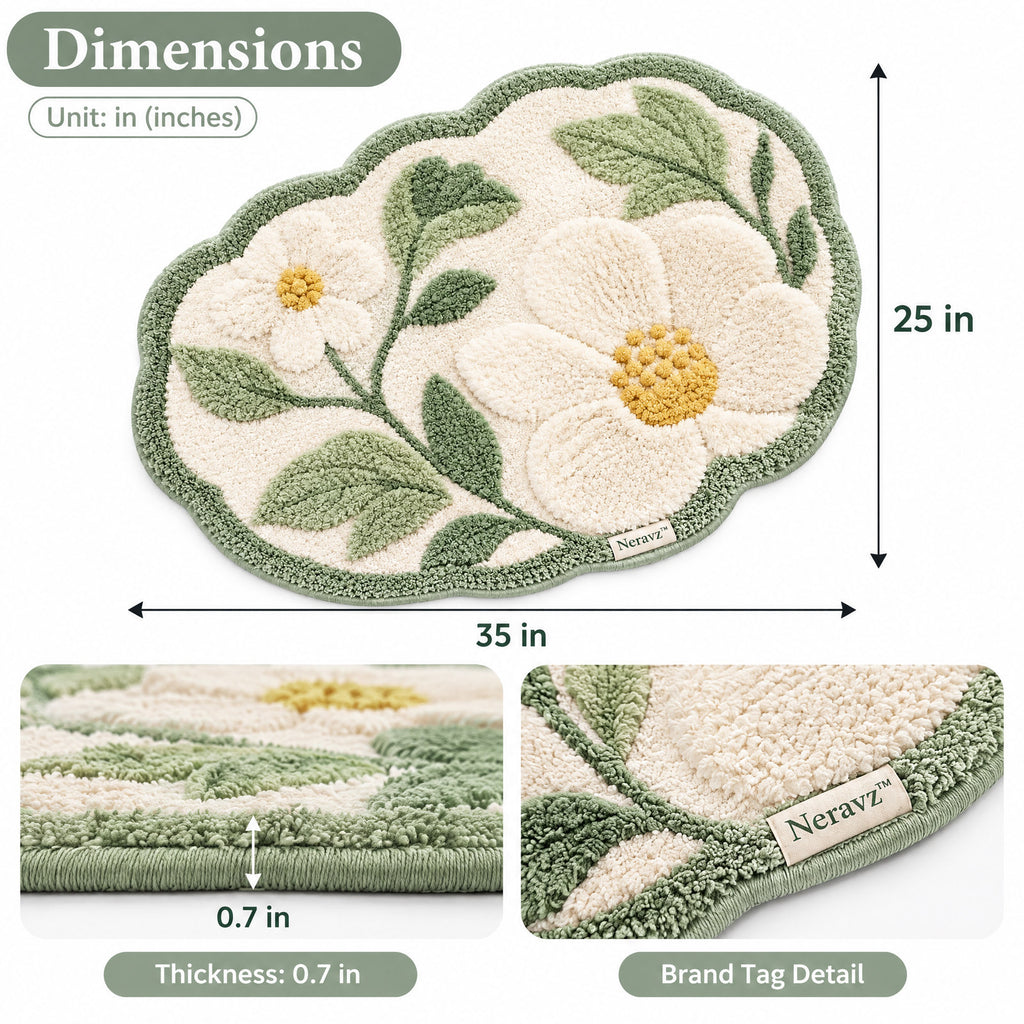 Neravz™ Ivory Daisy Botanical Garden Accent Rug photo 2