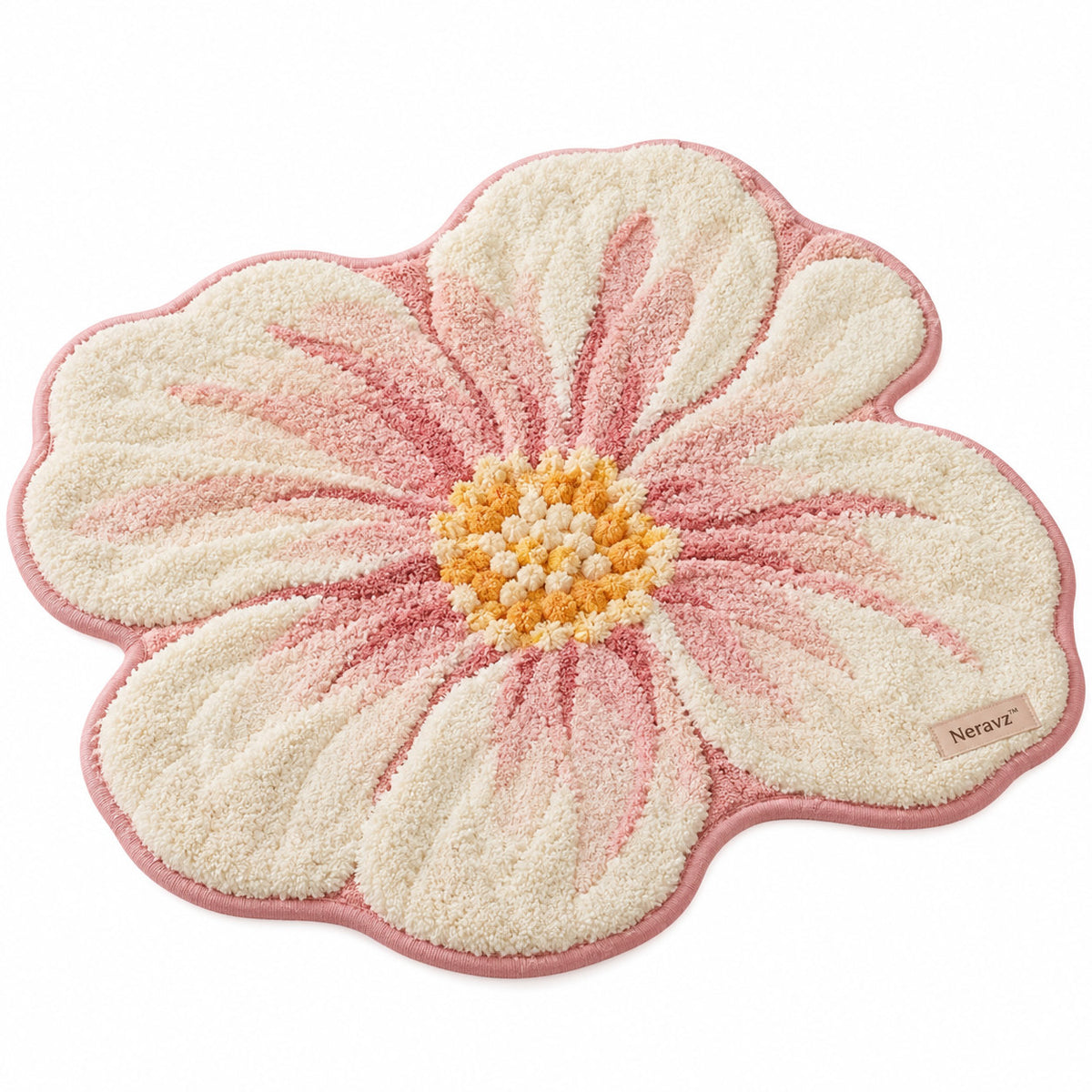 Neravz™ Blush Petal Blossom Flower Tufted Rug photo 1