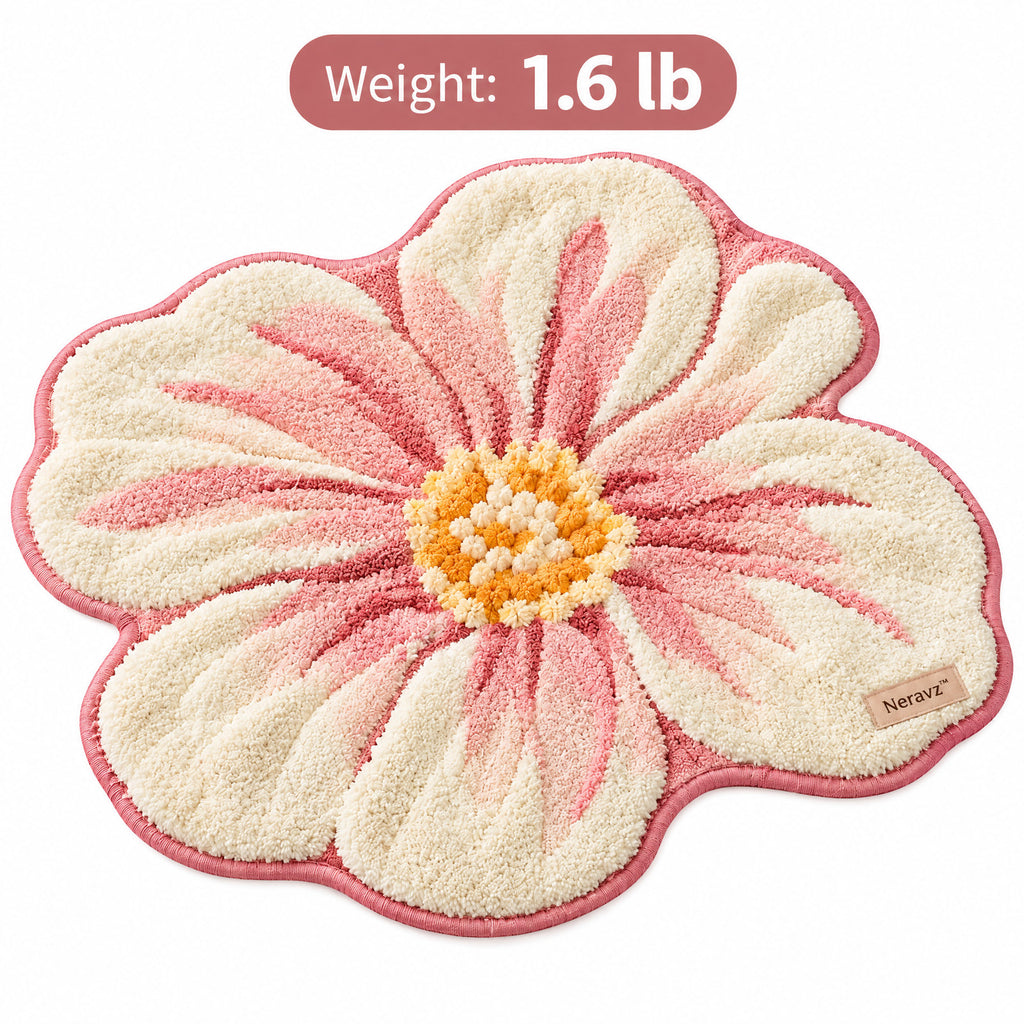 Neravz™ Blush Petal Blossom Flower Tufted Rug photo 4