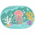 Neravz™ Seafoam Jellyfish Ocean Tufted Accent Rug gallery 1